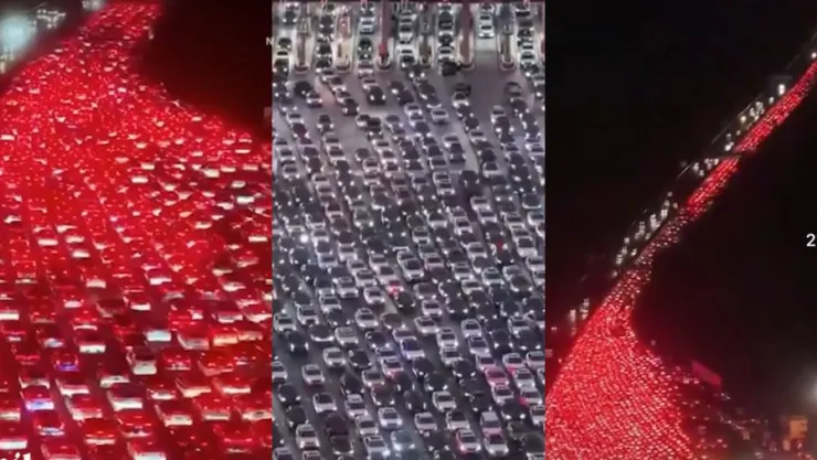 Millones de viajeros en China quedaron varados en un enorme atasco de tráfico durante 24 horas mientras intentaban regresar a casa después de las vacaciones de la “Semana Dorada”