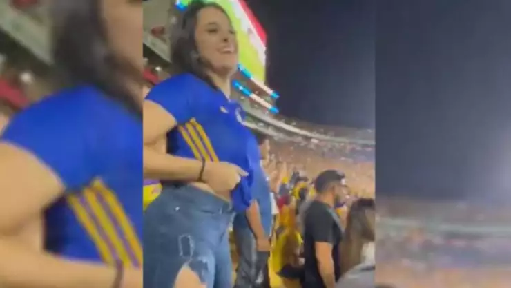 Video Aficionada de Tigres celebra en topples gol de Gignac