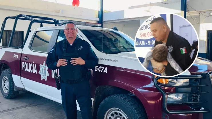 Policía de Ahome salva a niño de morir ahogado