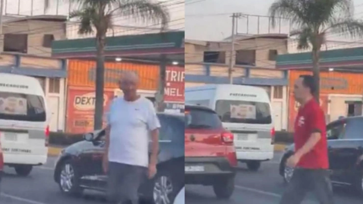 Taxista saca MACHETE en pelea tras accidente vial