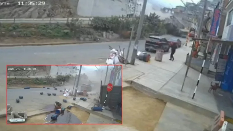 VIDEO FUERTE: Así volcó contra vivienda un camión cargado de cilindros de gas; dejó 3 muertos