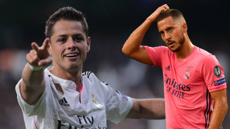 Los n&uacute;meros de Chicharito Hern&aacute;ndez y Hazard en el Real Madrid