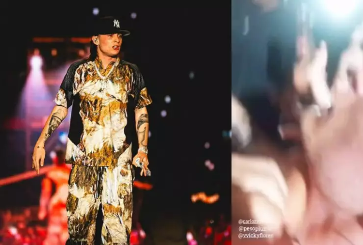 VIDEO_ Peso Pluma casi pierde la vida asfixiado por fans en pleno concierto, ¿qué pasoó?