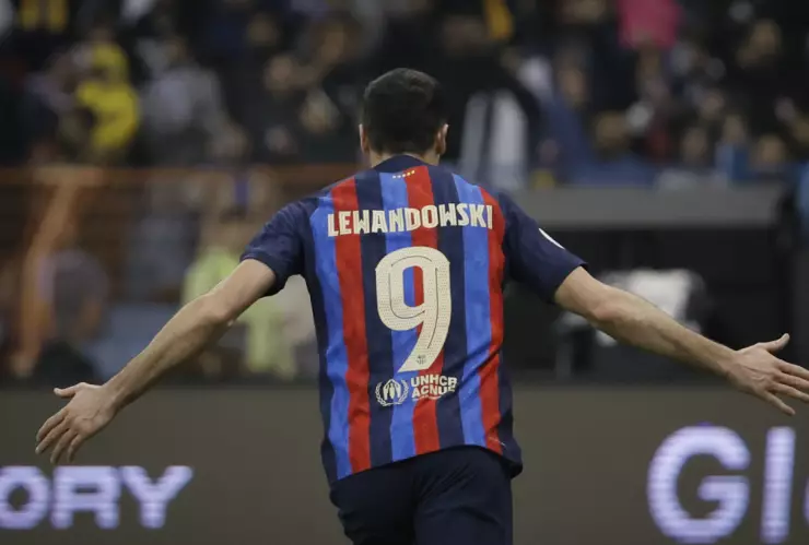 Robert Lewandowski celebra su gol ante Real Madrid