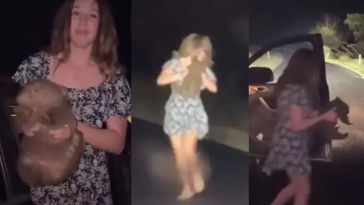 Influencer Sam Jones captura cría de wombat en Australia