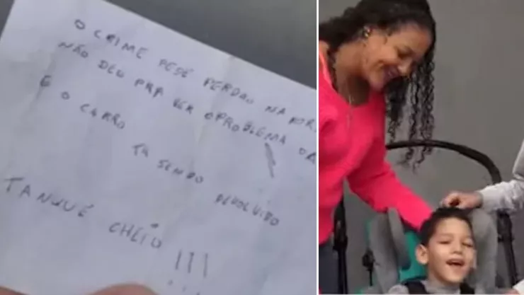 ladrones devuelven vehículo robado al percatarse que tiene una silla para un niño discapacitado y dejan nota en brasil.jpg