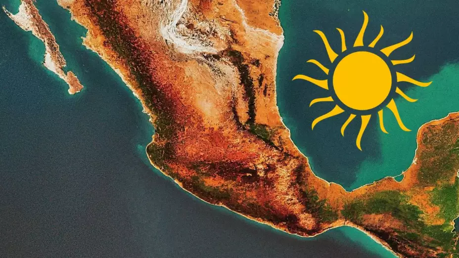 Mapa de México con un Sol