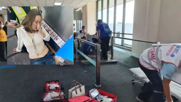 Mujer pierde la pierna tras atorarse en una banda transportadora del Aeropuerto