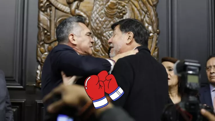 Fernández Noroña y ‘Alito’ Moreno protagonizando pelea en el Senado.