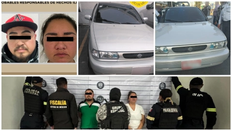 Detienen a presuntos implicados en asalto a mujer en Naucalpan.