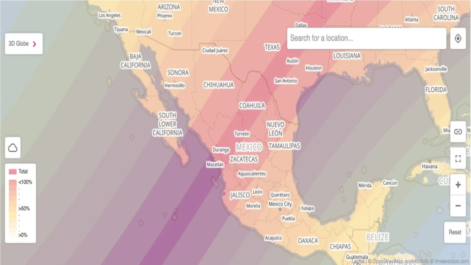 cuánto se oscurecerá Puebla en el eclipse solar 2024