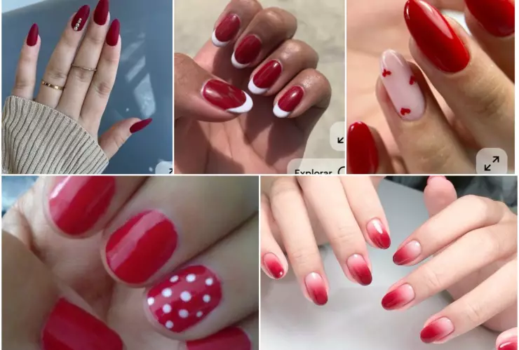 uñas rojas diseños