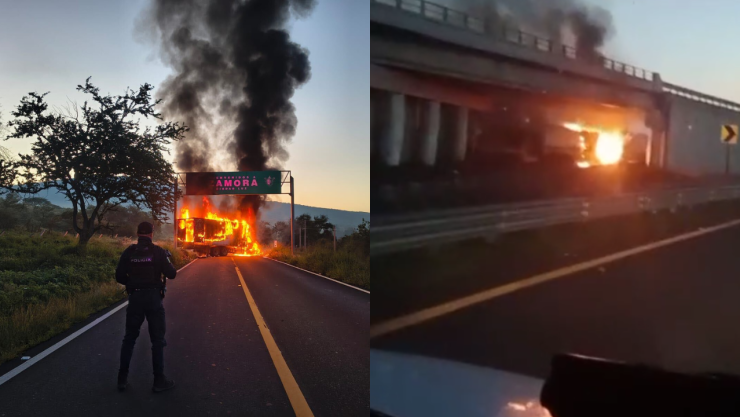 Reportan cierres en carreteras de Michoacán: Bloqueos y quema de vehículos en la región Zamora y zonas cercanas; esto se sabe