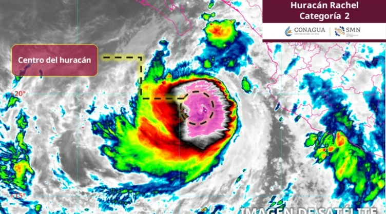 Huracán “Rachel” se intensifica a categoría 2: Esta es su trayectoria y los estados provocará lluvias muy fuertes hoy 1 de octubre