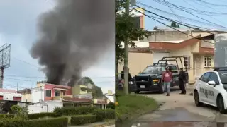 ¡Emergencia! Incendio de una casa en colonia de Coatzacoalcos; así se ve la gran columna de humo