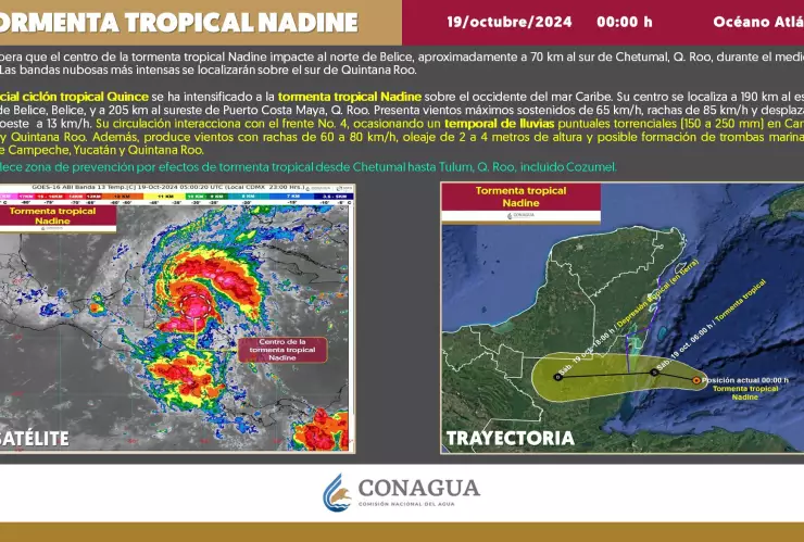 Se forma la tormenta tropical Nadine en el Mar Caribe