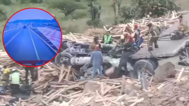 Tráiler cae a barranco en la supercarretera Durango-Mazatlán
