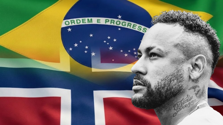 Neymar en el Brasil vs Noruega