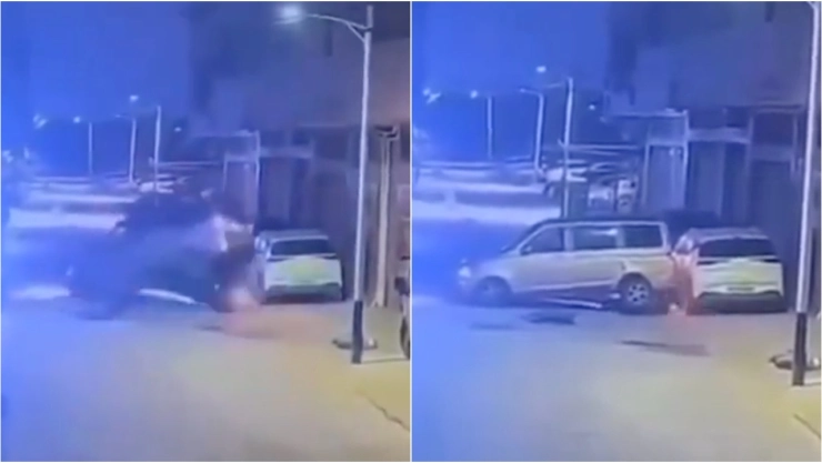 VIDEO_ ¿Destino final_ Cámara de seguridad graba el momento exacto donde una camioneta la cae encima
