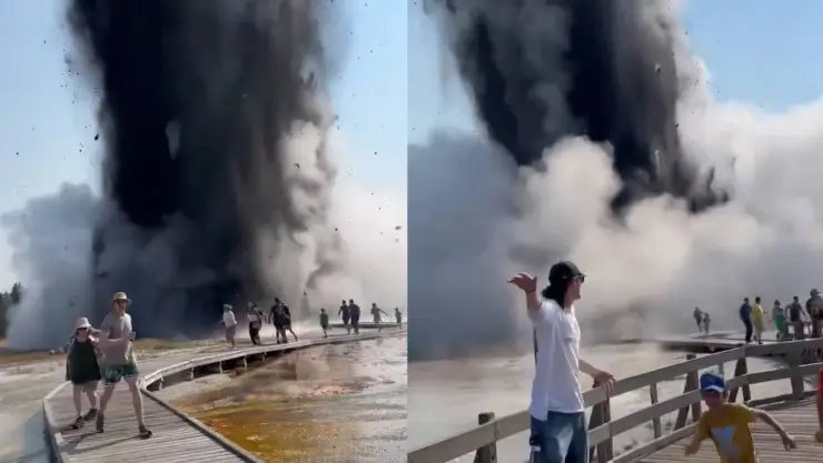 ¡Sorpresiva y poderosa! Así fue la FUERTE EXPLOSIÓN en el Parque Nacional de Yellowstone (VIDEO)