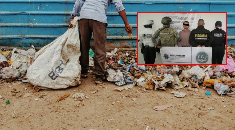 Hombre detenido en Ecatepec por tirar basura en la calle.