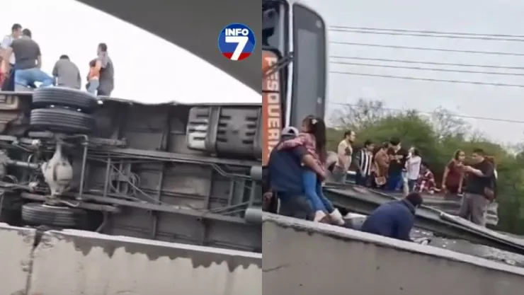 Imágenes impactantes: autobús se vuelca en Apodaca y provoca la muerte de ocho personas