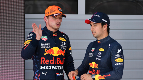 Checo Pérez y Max Verstappen