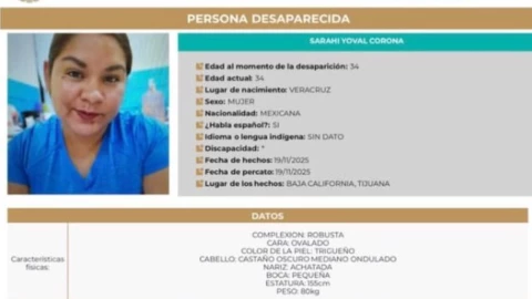 ¡Desapareció en Tijuana! Activan búsqueda de Sarahi Yoval