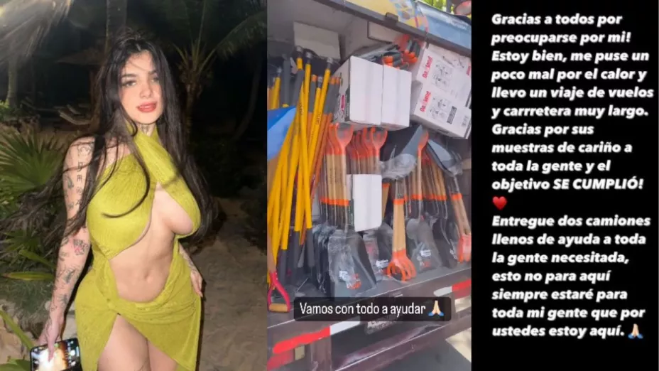 Karely Ruiz presenta molestas médicas mientras entrega víveres en Veracruz