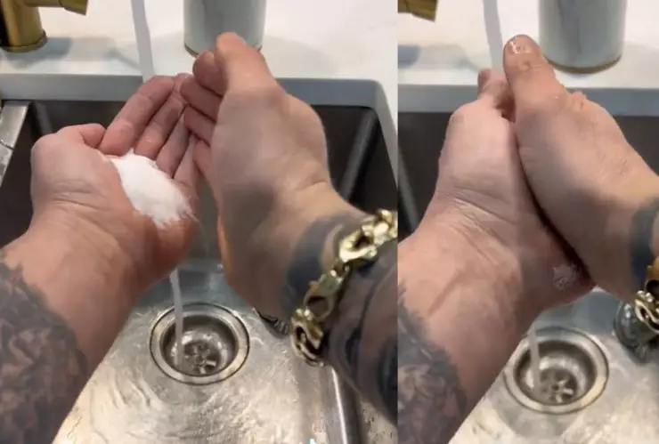 lavarse las manos con sal