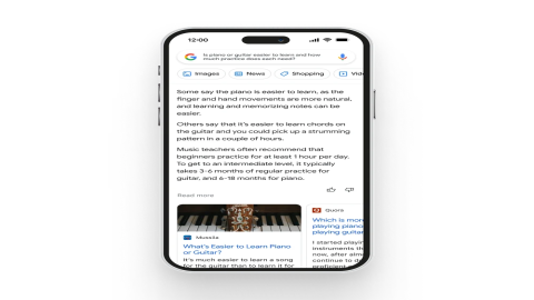 Así se verá “Bard”, el nuevo servicio de inteligencia artificial de Google en los dispositivos móviles