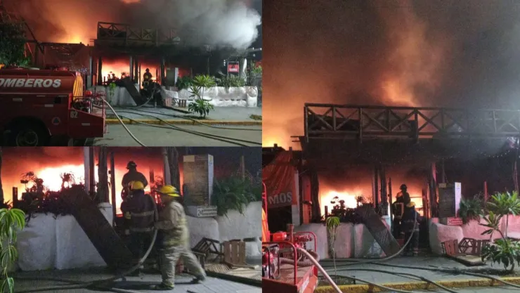 Incendio dos restaurantes costera Acapulco Guerrero