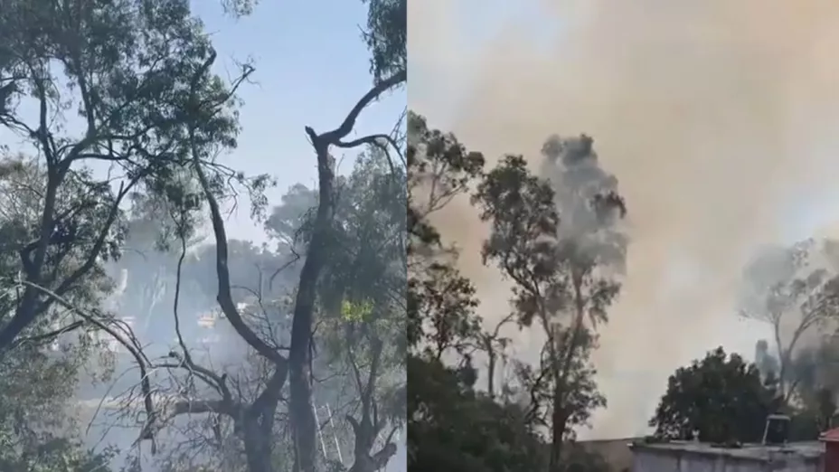 VIDEO: Incendio sobre Camino Real a Morillotla sorprende a habitantes de San Andrés Cholula hoy 27 de abril de 2025