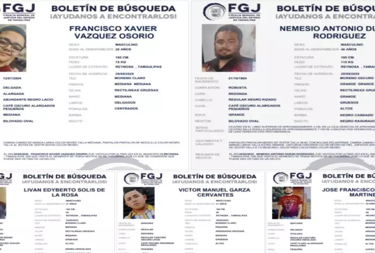 ¿Quiénes son los 5 integrantes del Grupo Fugitivo desaparecidos en Tamaulipas?
