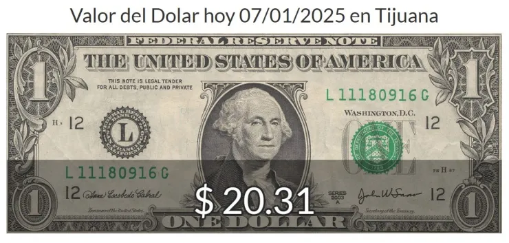 Precio del dólar hoy en Tijuana 2025