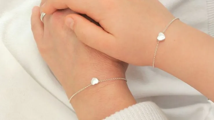 925 Silver Set of 2 Mother & Daugther Bracelet Set Bracelet Set