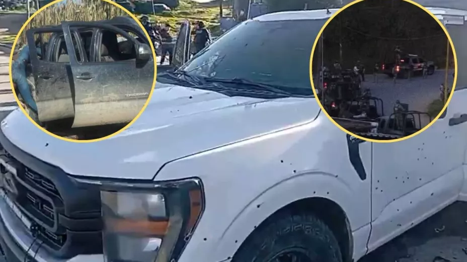 Escena del enfrentamiento armado en Veracruz