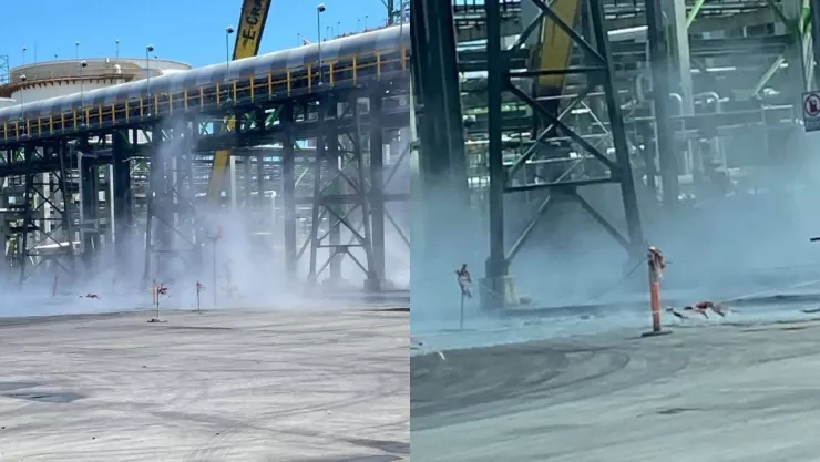 Se reporta fuga de gas en la Refinería Olmeca en Dos Bocas, Tabasco