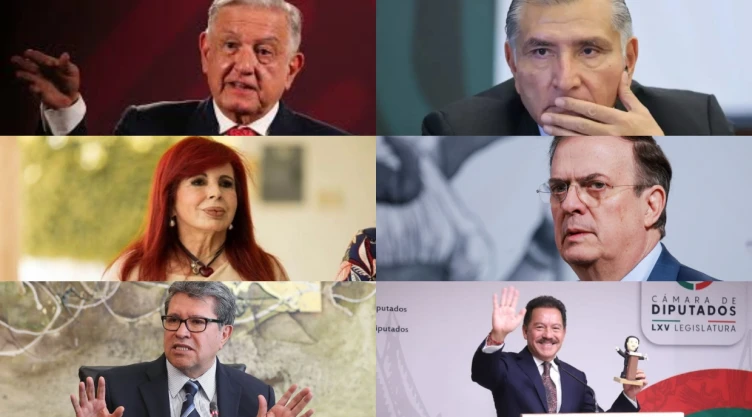 Andrés Manuel López Obrador, Adán Augusto, Marcelo Ebrard, Layda Sansores, Ricardo Monreal e Ignacio Mier