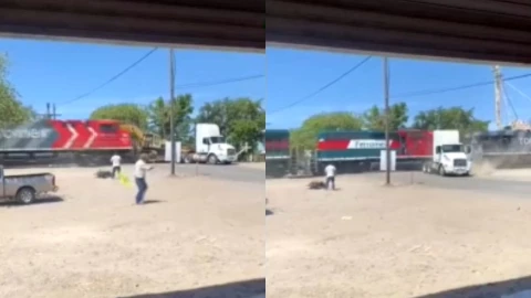 Tren impacta con tráiler en Guasave, Sinaloa.