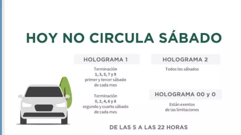 Hoy No Circula sábado 28 de mayo en CDMX y Edomex