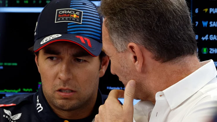 Checo Pérez y Christian Horner