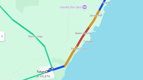 via alterna, tráfico carretera tulum playa del carmen.jpg