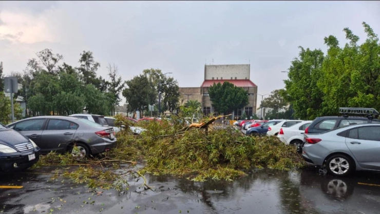 La zona del estacionamiento de la FES Aragón fue de las más afectadas.