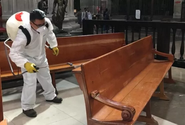 ¿Chinches? Se realiza fumigación preventiva en la Catedral Metropolitana