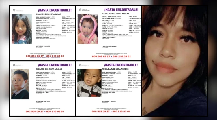 Madre desapareció en Valle de Chalco con sus cuatro hijos menores de edad.