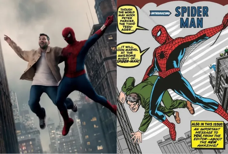 Recrea una de las portadas más famosas de Spider-Man junto a Messi