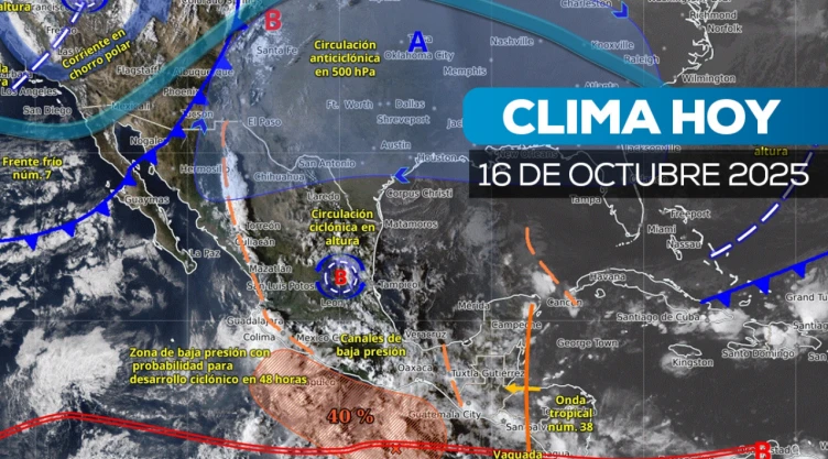 clima en México hoy 16 de octubre