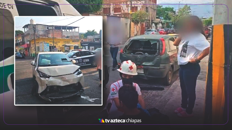 Choque entre ruta 72 y 2 autos deja varios lesionados en Tuxtla Gutiérrez