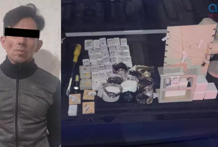 Detienen a hombre que robó joyas y relojes